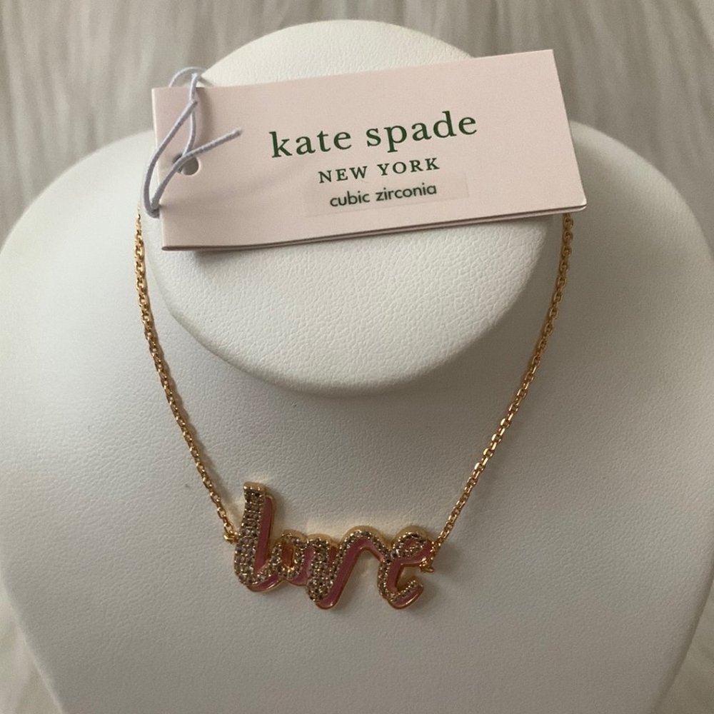 KATE SPADE Say Yes Pave Crystal Love Bracelet in Gold - Picture 1 of 3